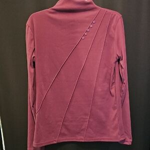 Purple Long Sleeve Top with Button Detail